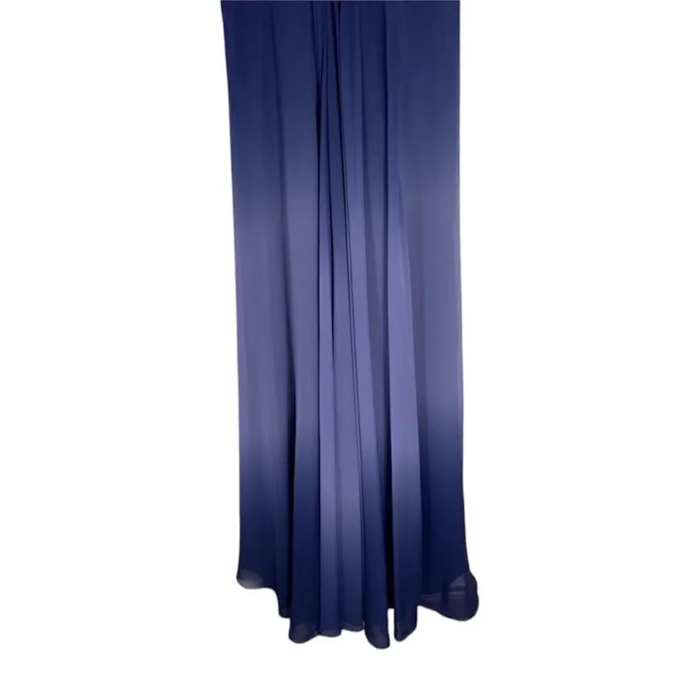 NWT Aqua‎ Blue Ombre Evening Gown Long Dress Size 2